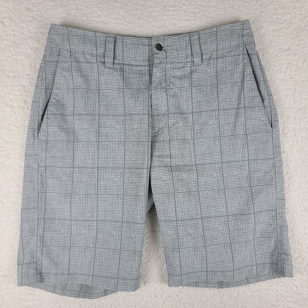 Callaway Shorts Mens 30 Gray Windowpane Check‎ 10" Performance Golf Chino